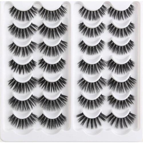 14 Pairs Faux Sable Hair Long Thick Eyelashes Extension Cosmetics Makeup Tool