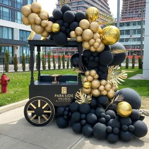 199Pcs/set Black Gold Balloon Arch Metallic Gold Balloons Plam Leaves DIY Ballon Birthday Balloons Party Baby Shower Decorations