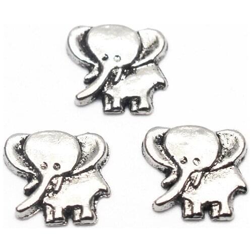 20Pcs/Lot Elephant Alloy Floating Charms Hand-made DIY for Glass Lockets