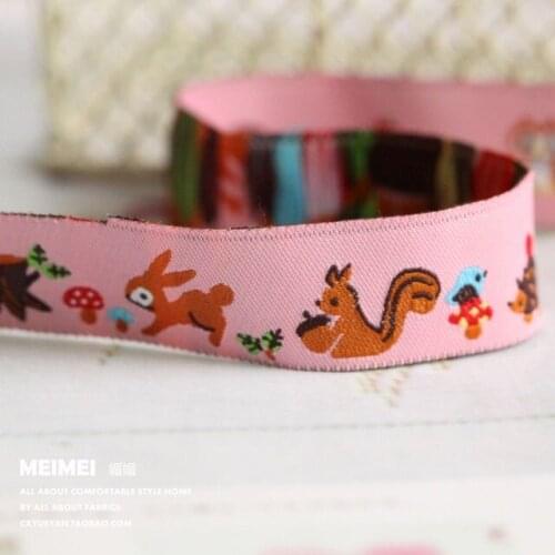 5/8" 16mmX10yards/lot Jacquard Ribbon Zakka handmade accessories ribbon laciness small animals