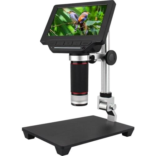 5-inch LCD Video Microscope 1000X Microscope&Telescope 1080P with IR Remote Metal Stand & LED Light Support USB/HD Output