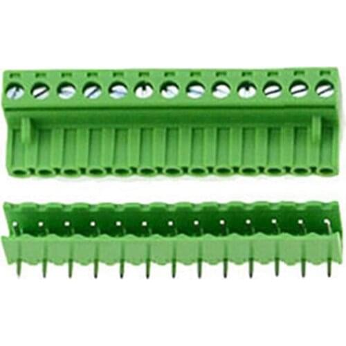 5sets HT5.08 Right Angle 13 14 15 16 18 20 22 24pins Terminal plug type 300V 10A 5.08mm pitch PCB connector screw terminal block