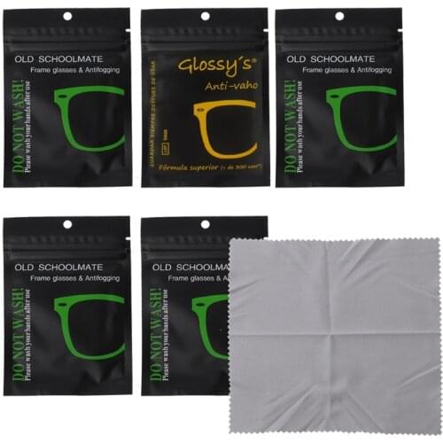 5Pcs Reusable Anti-Fog Wipes Glasses Pre-moistened Antifog Lens Cloth Defogger