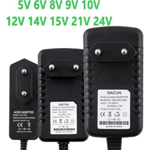 5V 6V 8V 9V 10V 12V Power Supply Adapter 15V 24V 1A 2A 3A AC DC Transformer 220V To 12V 5V 9V 24V Power Supply 5 9 12 24 V Volt