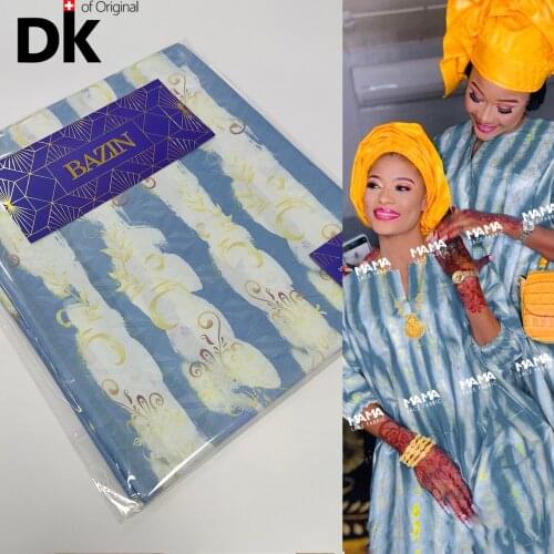 5 Yards 2021 Top Quality Guinea Senegal Basin Riche Original Sewing 100% Cotton African Lace Fabric Nigerian Bazin Riche Sewing