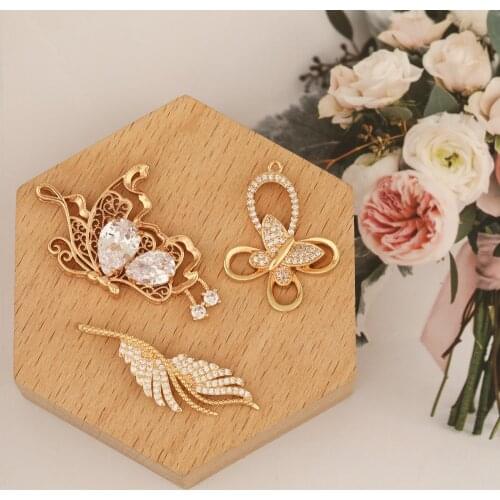 HAOSAW 2Pcs Jewelry Accessories/DIY Making/CZ Charms/Hand Made/Necklace Pendants/Butterfly Shape/Jewelry Findings & Components