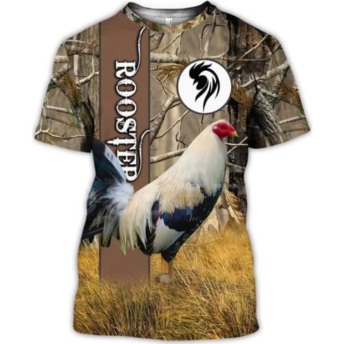 LIASOSO Anime Shirt Animal Cartoon Symbol Chicken Rooster Funny NewFashion Casual 3DPrint Summer Short Sleeves T-Shirts A-4