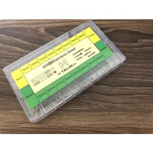 Assortment of 300 PCs 1.0mm Thick Double Serrated Link Pin Kit for Watch Bands