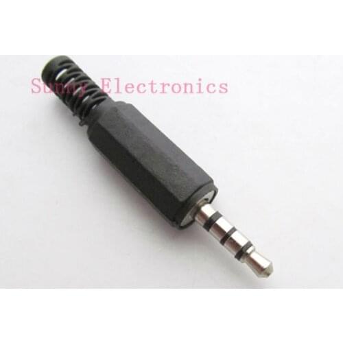 Free Shipping 250pcs 3.5mm Mini Jack Plastic Male Plug Solder 4-Pole Connector