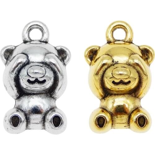8pcs Alloy animal Beads Spacer fit Bracelet 3D Bear Beads Ball Smiling Face Metal Beads DIY Earrings & Jewelry For Child