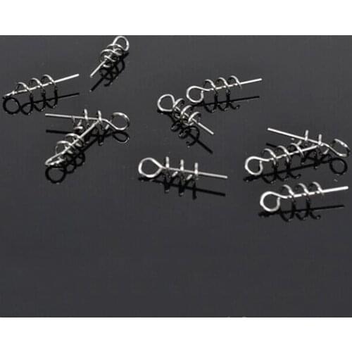 20Pcs/lot Fishing Hook Centering Pins Fixed Latch Needle Spring Twist Crank Lock for Soft Lure Latch Pin fishing accessories