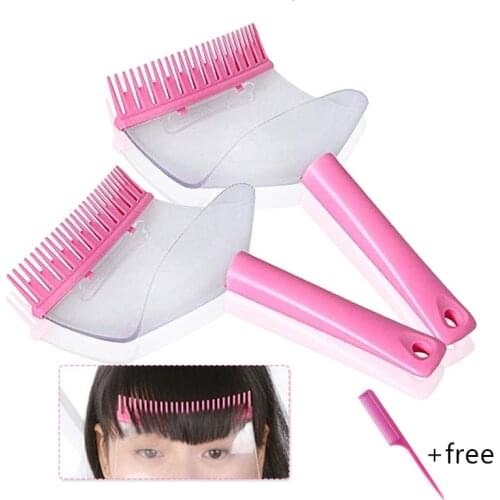 Black Pink Fashion DIY Professional Bangs Hair Cutting Clip Comb Hairstyle Typing Trim Tool