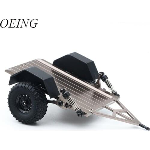 CNC Metal Virtual Trailer with Shock-absorbing Suspension for 1/32 1/35 Orlandoo Hunter RC Car Decorative accessories