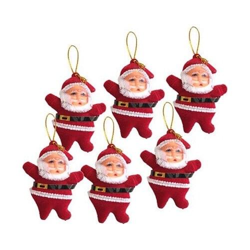 Christmas Red Santa Claus Tree Ornament 6lı christmas decorations рождественские украшения