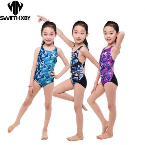 HXBY Racing Training Kids Swimwear For Girls Bathing Suits Children One Piece Swimsuit Girls Swim Wear Swimsuits Swimming Suit