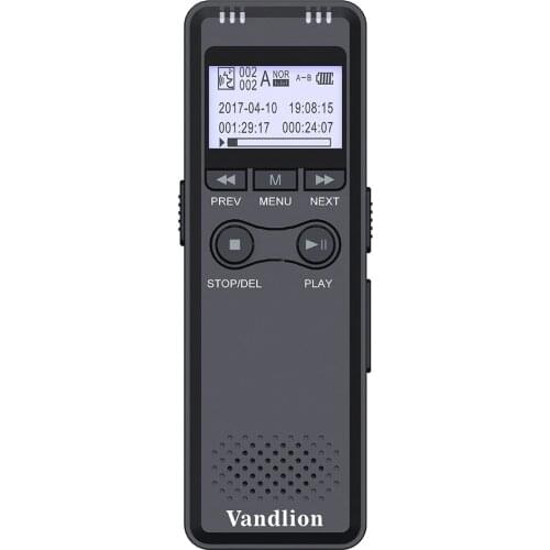 Vandlion Voice Recorder Mini HD Noise Reduction MP3 Business Professional Dictaphone With Voice-Activated Function Black V30