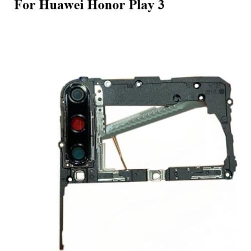 2PCS For Huawei Honor Play 3 Small Back Frame shell case cover on Motherboard Mainboard For Honor play3 parts withCamera glass