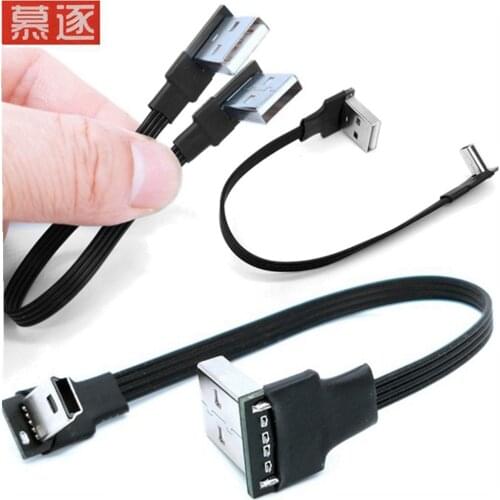 Dual double Elbow angle USB 2.0 Type A type-a 90 Degree Right Angled Data Cable for Hard Disk Computer