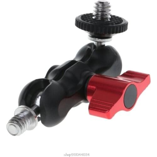 Double Ball Head Shoe Mount Adapter Magic Arm 1/4" Screw Portable GPS Phone LCD Monitor DV Video Light DSLR Camera N25 Dropship
