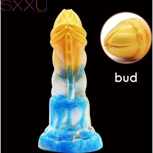 SXXY Bud Fantasy Anal Sex Toys for Women Colorful Gay Butt Plug Silicone Adults Only Dildo Female Fetish Sexual Shop Fake Penis