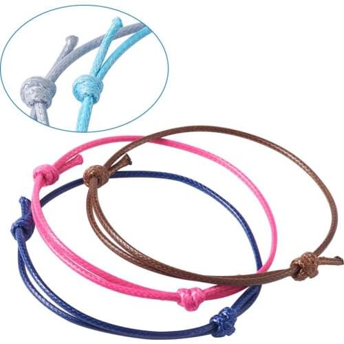 50pcs Colorful 1.5mm thick Adjustable Korea Cotton Wax Cord Bracelet Jewelry Makings DIY Accessories Findings