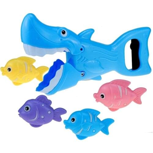 HX5D Baby Bath Toy Hungry Shark Fishing Toy Interactive Water Playing Toy Indoor Floating Funny Gift for Baby 3month & Over