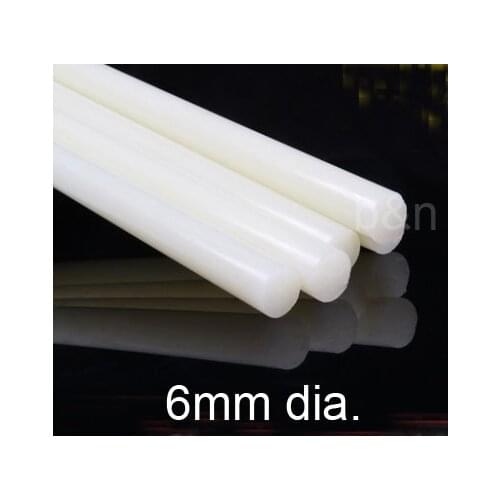 6mm dia. Pure Nylon bar PA66 1010 Wear-resisting rods,2pcs/lot