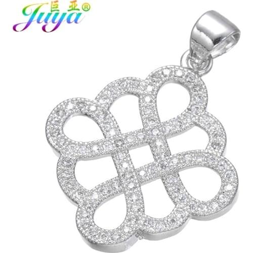 Juya DIY Womens Jewelry Findings Hand made Floating Square Charms Pendant Accessories For Women Wedding Gift Jewelry Making