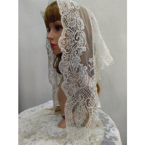 White Spanish Lace Mantilla Chapel Lace Veil retail