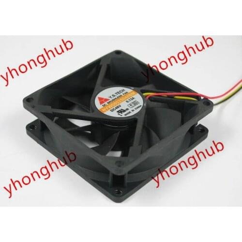 Y.S.TECH NYW08025048BM DC 48V 0.13A 80x80x25mm 3-wire Server Cooling Fan