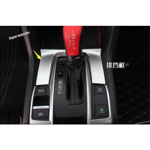 Lapetus Transmission Shift Gear Box Panel Cover Trim Kit For Honda Civic 2016 - 2020 ABS Accessories Interior Refit Kit