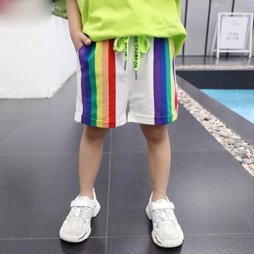 Summer Shorts Girl Rainbow Short Pants Kids Girl Casual Style Kids Beach Shorts Teenage Girls Shorts Clothes Size 4 6 7 8 9 12