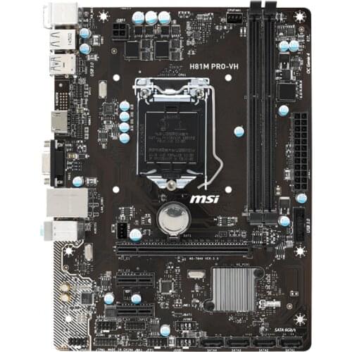 For MSI H81M PRO-VH PC Desktop Motherboard LGA 1150 Intel H81 DDR3 Support Intel 22nm Processors USB3.0 Used Motherboard