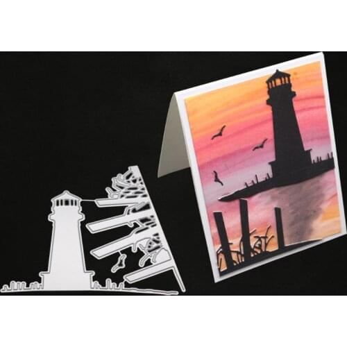 Lighthouse Metal Cutting Dies Stencil DIY Scrapbooking Album Stamp Paper Card Embossing Crafts Decor X4YD