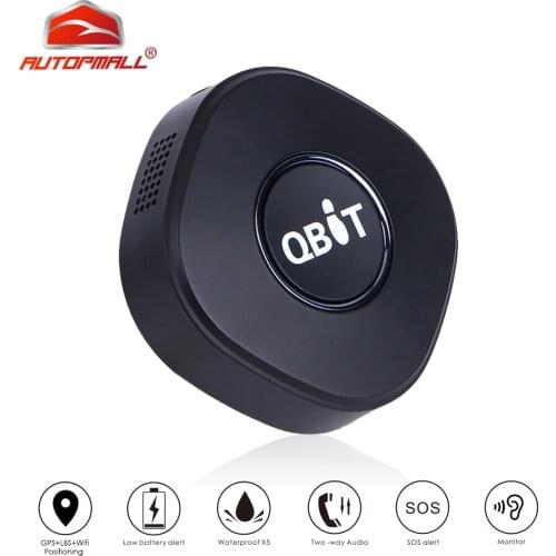 Mini GPS Tracker Children Tracker GPS Locator JIMI Qbit Waterproof IPX5 SOS Two-way WiFi Talk Micro GPS Tracking Geofence Alarm