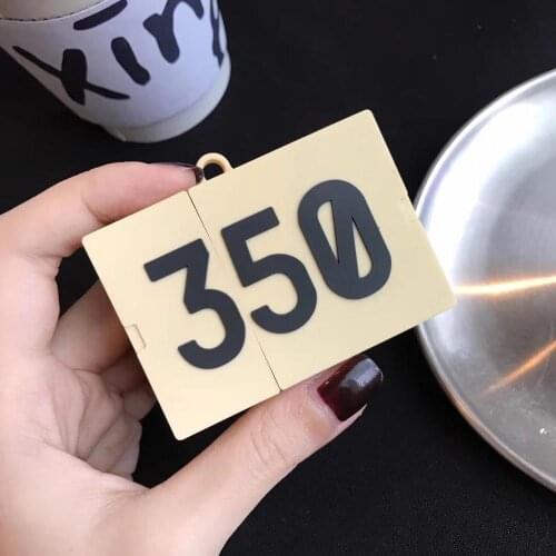 Fashion 3D 350 Boost Shoe Box Silicone Headphone Case for Apple Airpods 1 2 Bluetooth Earphone Wireless Headset Protective Cover