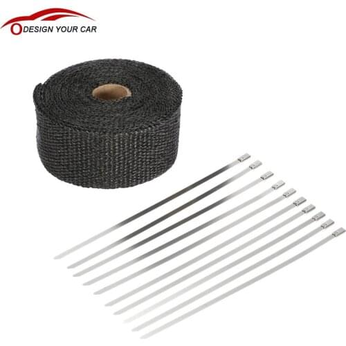 Motorcycle Hot Heat Exhaust Thermo Wrap Shield Protective Tan Tape Fireproof Insulating Cloth Roll Kits