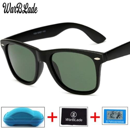 WarBLade HD Polarized Sunglasses Men Square Night Vision Driving Sunglasses Mirror Coating Point Black Frame Eyewear Sun Glasses
