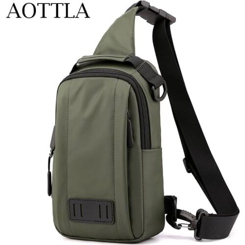 AOTTLA Waterproof Oxford Chest Bag Mens Shoulder Bag High Quality Casual Male Backpack Multifuction Travel Men Cross Body Bag