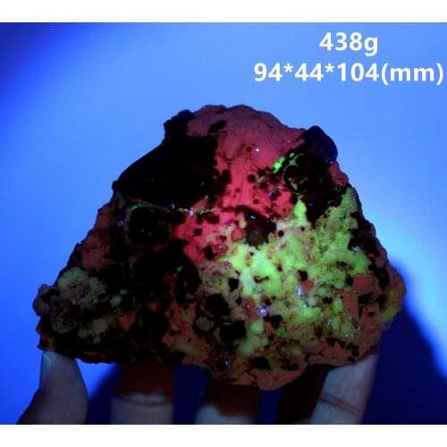 438g natural florescent garnet and tea crystal symbiosis mineral specimen stones and crystals healing crystals quartz gemstones