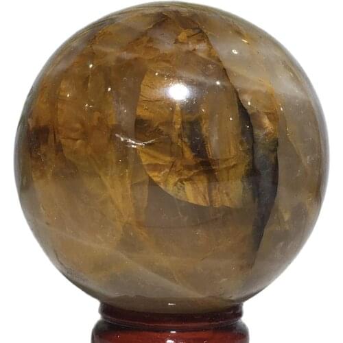 Natural Golden Healer Quartz Ball Reiki Healing Crystal Gemstones Ornament For Home Decoration Chakra Treatment Polish Sphere