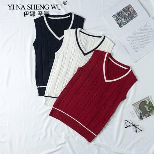 New Spring Autumn Mens Womens Sleeveless Stripes Knit Vests Pullovers V Neck Sweaters For JK School Uniform Student Clothes