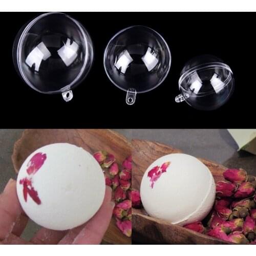 New 15PCs DIY Bath Bomb Crafting Mold Clear Plastic Fillable Ball Ornament Christmas