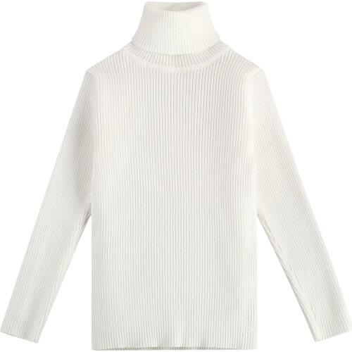 Boys Turtleneck Sweater for Baby Girls Winter Tops Clothes 2020 Autumn Kids Warm Pullover Knitted Solid Color Sweaters 1-6 Years