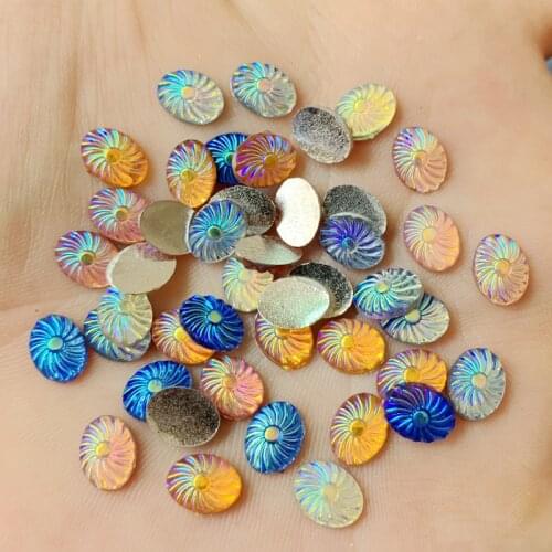 Wholesale Random Mix Colour 1600pcs Cute mini 6*8mm AB Color Oval Shape Resin Rhinestone Nail Resin craft DIY Decoration -W13A