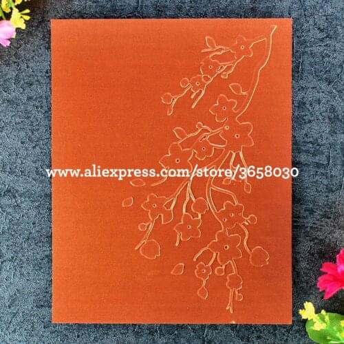 Cherry Blossoms Flower Branch Plastic Embossing Folder For Scrapbook DIY Album Card Tool Plastic Template 12.1x15.2cm 8101431