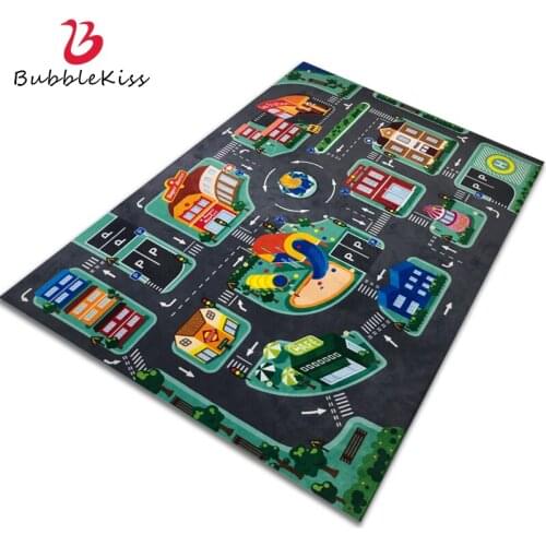 Bubble Kiss LED Light Carpet Home Personality Decor Floor Mats 3D Traffic Light Pattern Childrens Play Crawling Anti Slip Rugs