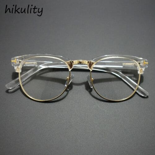 Luxury Silver Glasses Clear Spectacle Eyeglasses Women Brand Designer Transparent Eyewear Frames Clear Lens Glasses Frame Men