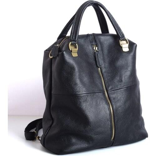 2021 Genuine Leather Backpack New Head Layer Cowhide Leather Fashion Womens Bag Black Multi-use Womens Shoulder Bag Backpack