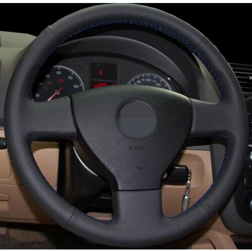 DIY Artificial Leather Black Car Steering Wheel Cover For Volkswagen Old VW Golf Polo Sagitar 2010 PoloWearable and comfortable